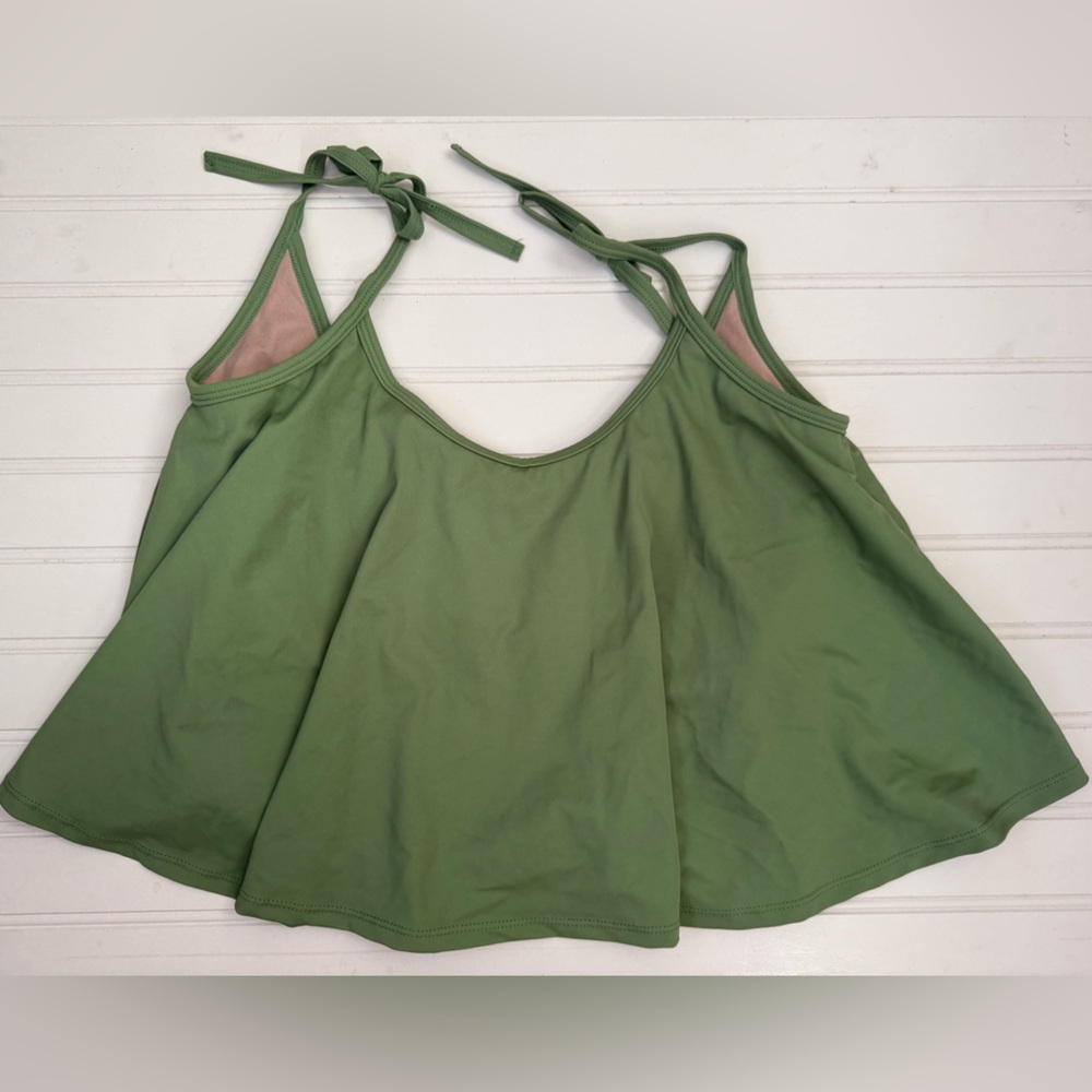 Kortni Jeane Olive Green Halter Swim Coverup Top